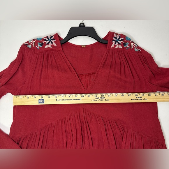 Free People Te Amo‎ Embroidered Dress bell sleeve sz Small - Picture 4 of 11